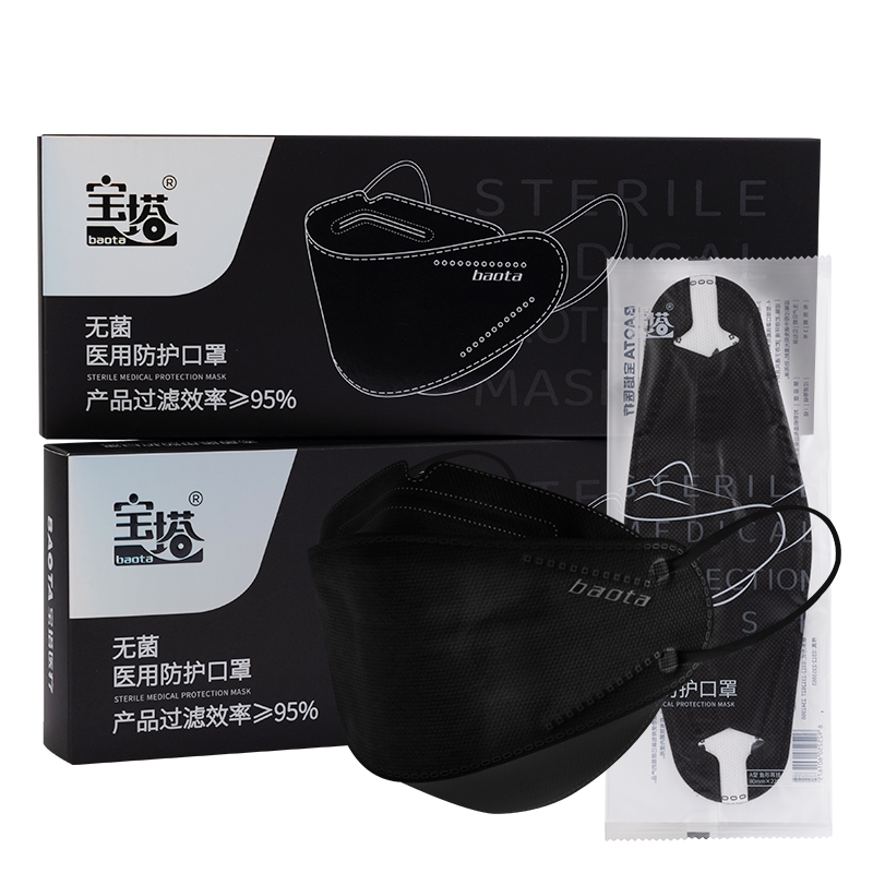 防護(hù)口罩 魚型 10片獨(dú)立盒裝 黑色 95